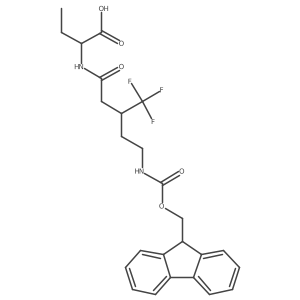 (2R)-2-[5-({[(9H-fluoren-9-yl)methoxy]carbonyl}amino)-3-(trifluoromethyl)pentanamido]butanoic acid结构式