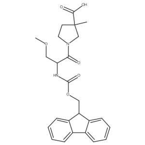 1-[2-({[(9H-fluoren-9-yl)methoxy]carbonyl}amino)-3-methoxypropanoyl]-3-methylpyrrolidine-3-carboxylic acid结构式