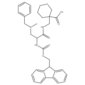 3-({3-[benzyl(methyl)amino]-2-({[(9H-fluoren-9-yl)methoxy]carbonyl}amino)propanamido}methyl)oxane-3-carboxylic acid Structure