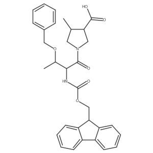 1-[3-(benzyloxy)-2-({[(9H-fluoren-9-yl)methoxy]carbonyl}amino)butanoyl]-4-methylpyrrolidine-3-carboxylic acid结构式