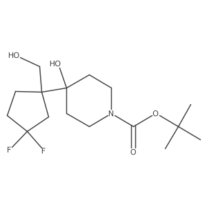 Tert-butyl 4-[3,3-difluoro-1-(hydroxymethyl)cyclopentyl]-4-hydroxypiperidine-1-carboxylate Structure