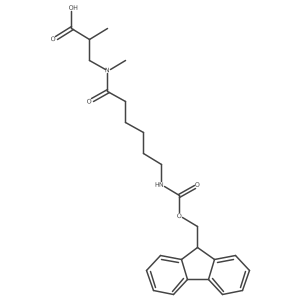 3-[6-({[(9H-fluoren-9-yl)methoxy]carbonyl}amino)-N-methylhexanamido]-2-methylpropanoic acid结构式