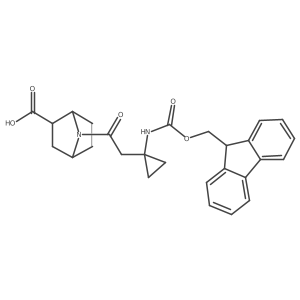 7-{2-[1-({[(9H-fluoren-9-yl)methoxy]carbonyl}amino)cyclopropyl]acetyl}-7-azabicyclo[2.2.1]heptane-2-carboxylic acid结构式