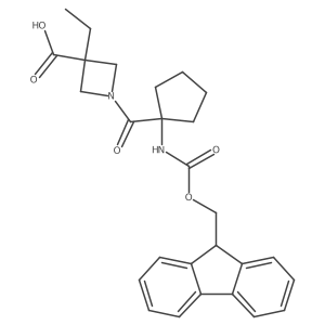 3-ethyl-1-[1-({[(9H-fluoren-9-yl)methoxy]carbonyl}amino)cyclopentanecarbonyl]azetidine-3-carboxylic acid结构式