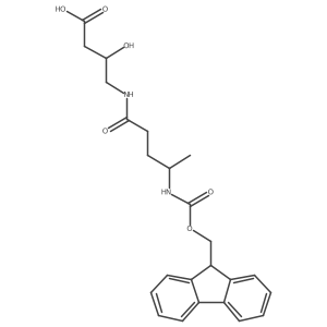 4-[4-({[(9H-fluoren-9-yl)methoxy]carbonyl}amino)pentanamido]-3-hydroxybutanoic acid Structure