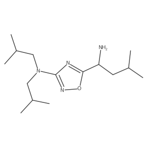 5-(1-amino-3-methylbutyl)-N,N-bis(2-methylpropyl)-1,2,4-oxadiazol-3-amine结构式