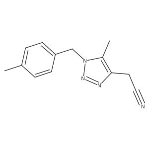 2-{5-methyl-1-[(4-methylphenyl)methyl]-1H-1,2,3-triazol-4-yl}acetonitrile Structure