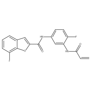 7-fluoro-N-[4-fluoro-3-(prop-2-enamido)phenyl]-1-benzofuran-2-carboxamide结构式