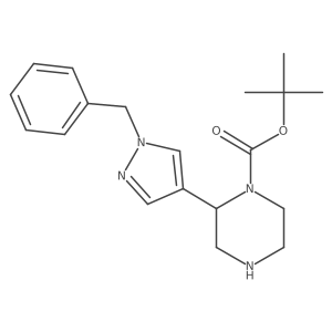 tert-butyl 2-(1-benzyl-1H-pyrazol-4-yl)piperazine-1-carboxylate Structure
