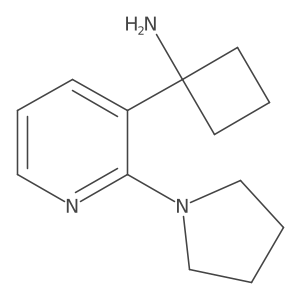 1-[2-(Pyrrolidin-1-yl)pyridin-3-yl]cyclobutan-1-amine结构式