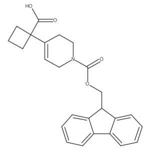 1-(1-{[(9H-fluoren-9-yl)methoxy]carbonyl}-1,2,3,6-tetrahydropyridin-4-yl)cyclobutane-1-carboxylic acid结构式