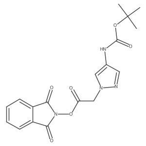 1,3-dioxo-2,3-dihydro-1H-isoindol-2-yl 2-(4-{[(tert-butoxy)carbonyl]amino}-1H-pyrazol-1-yl)acetate结构式
