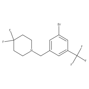 1-(3-Bromo-5-trifluoromethyl-benzyl)-4,4-difluoro-piperidine Structure
