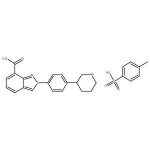 (R)-2-(4-(piperidin-3-yl)phenyl)-2H-indazole-7-carboxamide 4-methylbenzenesulfonate结构式