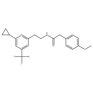 N-(2-(4-cyclopropyl-6-(trifluoromethyl)pyrimidin-2-yl)ethyl)-2-(4-methoxyphenyl)acetamide Structure