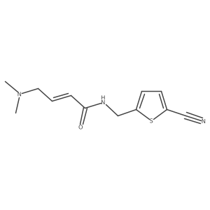 (E)-N-[(5-Cyanothiophen-2-yl)methyl]-4-(dimethylamino)but-2-enamide结构式