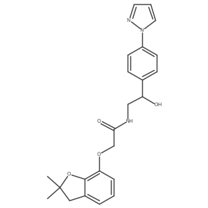 2-[(2,2-Dimethyl-3H-1-benzofuran-7-yl)oxy]-N-[2-hydroxy-2-(4-pyrazol-1-ylphenyl)ethyl]acetamide Structure