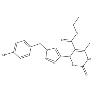 ethyl 4-{1-[(4-chlorophenyl)methyl]-1H-1,2,3-triazol-4-yl}-6-methyl-2-oxo-1,2,3,4-tetrahydropyrimidine-5-carboxylate结构式