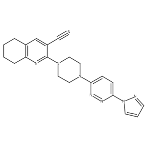 2-[4-(6-Pyrazol-1-ylpyridazin-3-yl)piperazin-1-yl]-5,6,7,8-tetrahydroquinoline-3-carbonitrile结构式