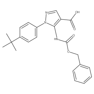 5-{[(benzyloxy)carbonyl]amino}-1-(4-tert-butylphenyl)-1H-pyrazole-4-carboxylic acid结构式