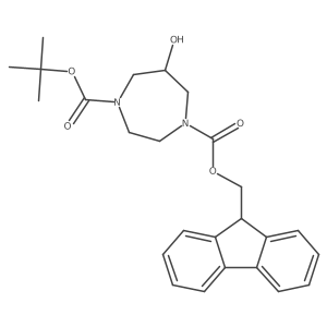 1-tert-butyl 4-(9H-fluoren-9-yl)methyl 6-hydroxy-1,4-diazepane-1,4-dicarboxylate Structure