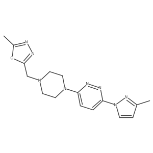 3-{4-[(5-methyl-1,3,4-oxadiazol-2-yl)methyl]piperazin-1-yl}-6-(3-methyl-1H-pyrazol-1-yl)pyridazine Structure