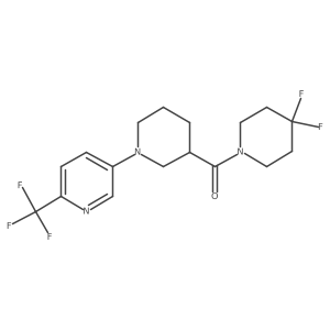 5-[3-(4,4-Difluoropiperidine-1-carbonyl)piperidin-1-yl]-2-(trifluoromethyl)pyridine结构式