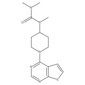 1,3,3-Trimethyl-1-(1-{thieno[2,3-d]pyrimidin-4-yl}piperidin-4-yl)urea Structure