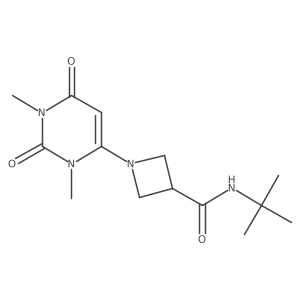 N-tert-butyl-1-(1,3-dimethyl-2,6-dioxo-1,2,3,6-tetrahydropyrimidin-4-yl)azetidine-3-carboxamide Structure