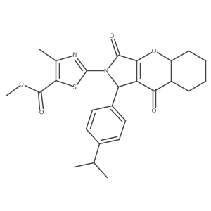methyl 2-[3,9-dioxo-1-(4-propan-2-ylphenyl)-4a,5,6,7,8,8a-hexahydro-1H-chromeno[2,3-c]pyrrol-2-yl]-4-methyl-1,3-thiazole-5-carboxylate结构式