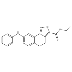 ethyl 8-anilino-4,5-dihydro-1H-pyrazolo[4,3-h]quinazoline-3-carboxylate结构式