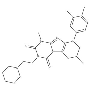 9-(3,4-Dimethylphenyl)-1,7-dimethyl-3-(2-piperidin-1-ylethyl)-4a,6,7,8-tetrahydropurino[7,8-a]pyrimidin-5-ium-2,4-dione Structure