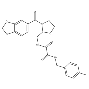 N-[[3-(1,3-benzodioxole-5-carbonyl)oxazolidin-2-yl]methyl]-N'-(p-tolylmethyl)oxamide结构式