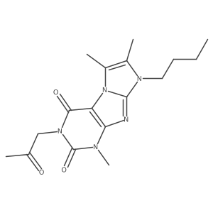 6-Butyl-4,7,8-trimethyl-2-(2-oxopropyl)purino[7,8-a]imidazole-1,3-dione结构式