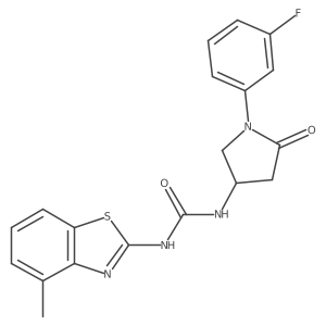 1-(1-(3-Fluorophenyl)-5-oxopyrrolidin-3-yl)-3-(4-methylbenzo[d]thiazol-2-yl)urea结构式