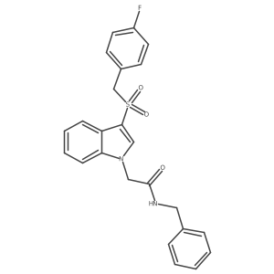 N-benzyl-2-(3-((4-fluorobenzyl)sulfonyl)-1H-indol-1-yl)acetamide结构式
