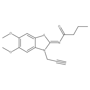 (Z)-N-(5,6-dimethoxy-3-(prop-2-yn-1-yl)benzo[d]thiazol-2(3H)-ylidene)butyramide Structure