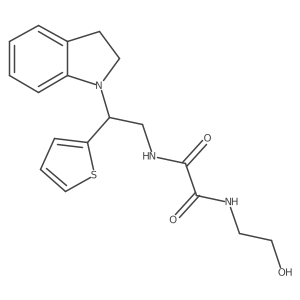 N1-(2-hydroxyethyl)-N2-(2-(indolin-1-yl)-2-(thiophen-2-yl)ethyl)oxalamide Structure