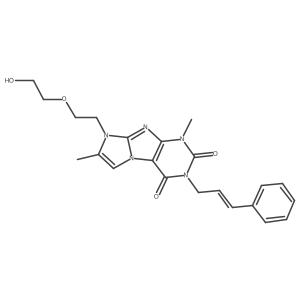 3-cinnamyl-8-(2-(2-hydroxyethoxy)ethyl)-1,7-dimethyl-1H-imidazo[2,1-f]purine-2,4(3H,8H)-dione结构式