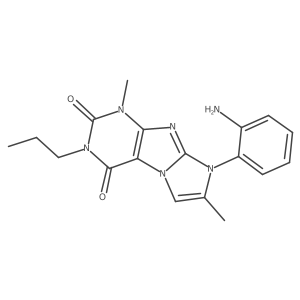 8-(2-Aminophenyl)-1,7-dimethyl-3-propyl-1,3,5-trihydro-4-imidazolino[1,2-h]pur ine-2,4-dione结构式