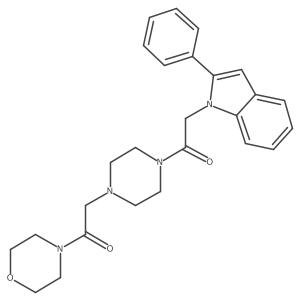 1-(morpholin-4-yl)-2-{4-[(2-phenyl-1H-indol-1-yl)acetyl]piperazin-1-yl}ethanone结构式