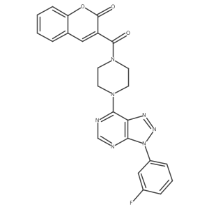 3-(4-(3-(3-fluorophenyl)-3H-[1,2,3]triazolo[4,5-d]pyrimidin-7-yl)piperazine-1-carbonyl)-2H-chromen-2-one结构式