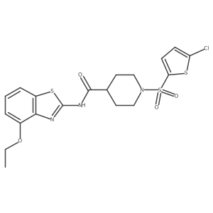 1-((5-chlorothiophen-2-yl)sulfonyl)-N-(4-ethoxybenzo[d]thiazol-2-yl)piperidine-4-carboxamide结构式