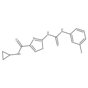 N-cyclopropyl-2-(3-(m-tolyl)ureido)thiazole-4-carboxamide结构式