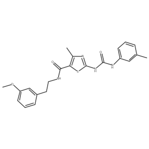 N-[2-(3-methoxyphenyl)ethyl]-4-methyl-2-{[(3-methylphenyl)carbamoyl]amino}-1,3-thiazole-5-carboxamide Structure
