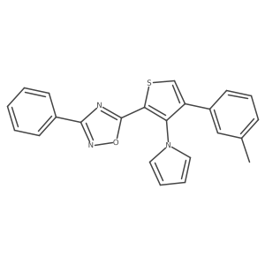 5-(3-(1H-pyrrol-1-yl)-4-(m-tolyl)thiophen-2-yl)-3-phenyl-1,2,4-oxadiazole结构式