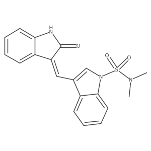 N,N-Dimethyl-3-((2-oxoindolin-3-ylidene)methyl)-1H-indole-1-sulfonamide结构式