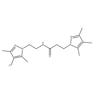 3-(4-chloro-3,5-dimethylpyrazol-1-yl)-N-[2-(4-chloro-3,5-dimethylpyrazol-1-yl)ethyl]propanamide Structure