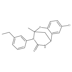 8-chloro-3-(3-ethylphenyl)-2-methyl-5,6-dihydro-2H-2,6-methanobenzo[g][1,3,5]oxadiazocine-4(3H)-thione结构式