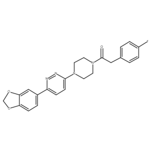 1-(4-(6-(Benzo[d][1,3]dioxol-5-yl)pyridazin-3-yl)piperazin-1-yl)-2-(4-fluorophenyl)ethanone Structure